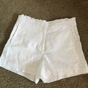 J Crew white linen shorts
